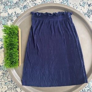 POL Boutique Elegant Navy Blue Skirt with Ruffled Top Size S